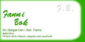 fanni bok business card